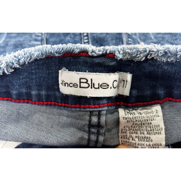 Distressed Denim High-Waisted Shorts Size 11 By Blue Co. - Picture 3 of 8